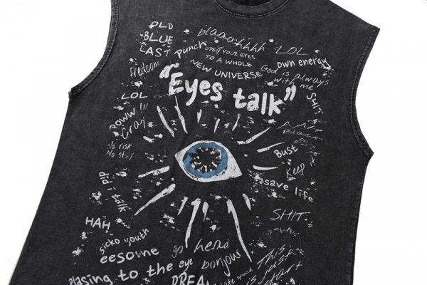 Distressed Vest High Street Sleeveless Half Sleeve Men's Vest